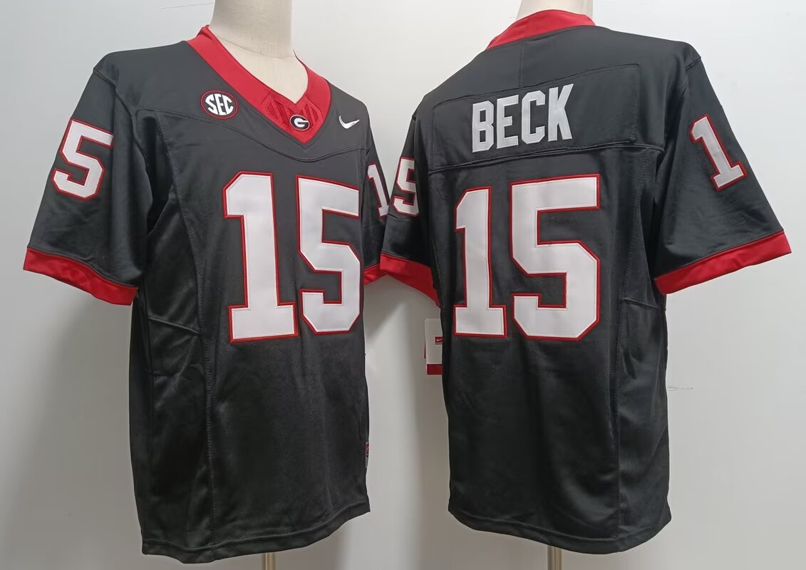 2024 NCAA Men Bulldog #15 Carson Beck black nike jerseys->ncaa teams->NCAA Jersey
